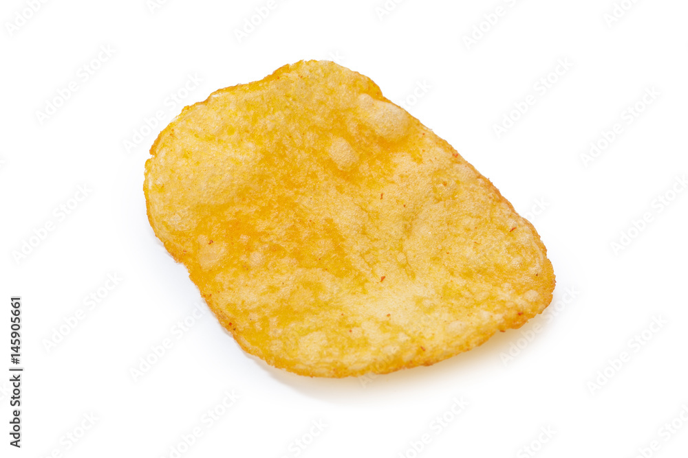Potato chips isolated on white background Potato chips isolated on white background
