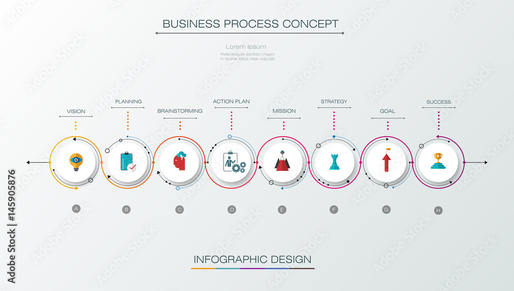Vetor de Vector infographics timeline design template with label design ...