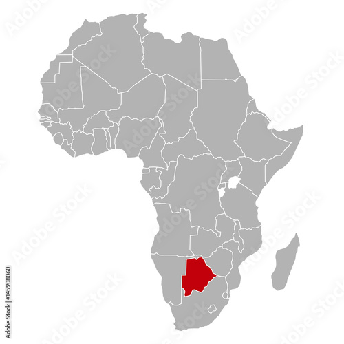 Botswana auf Afrika Karte