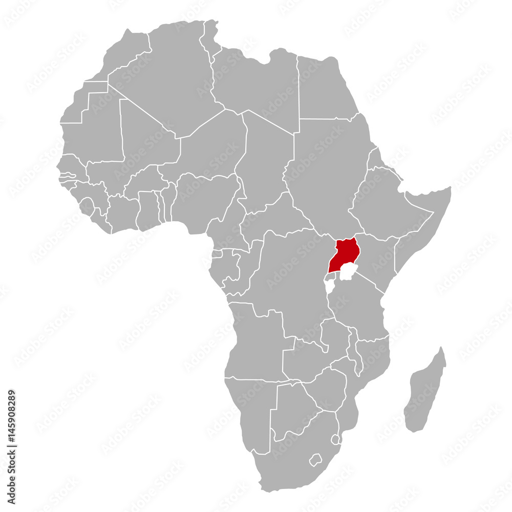 Uganda auf Afrika Karte