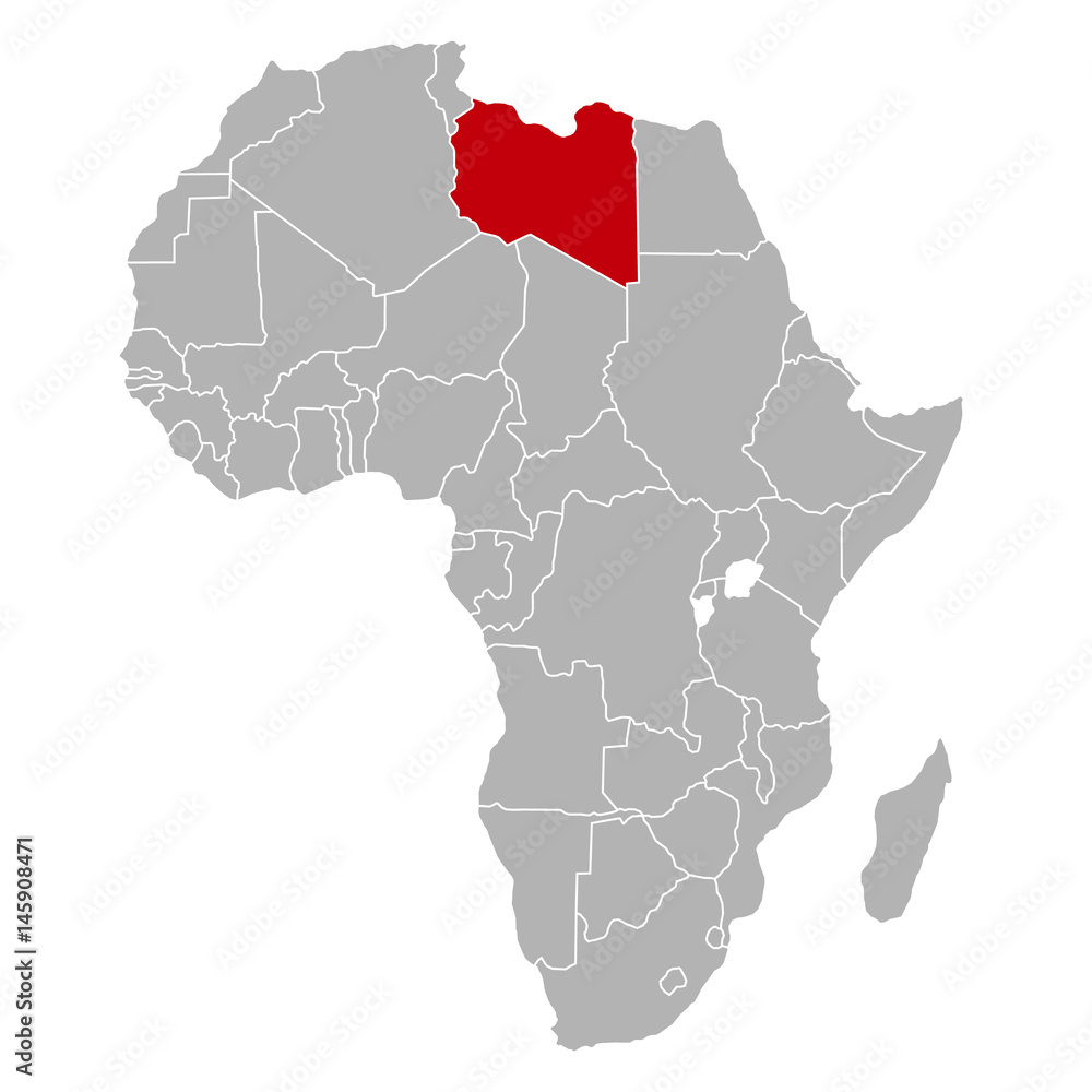 Libyen auf Afrika Karte
