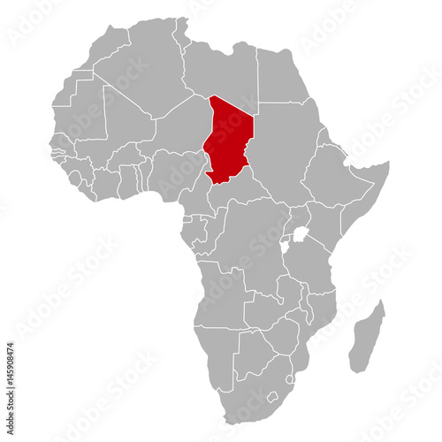 Tschad auf Afrika Karte