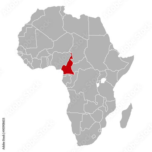 Kamerun auf Afrika Karte
