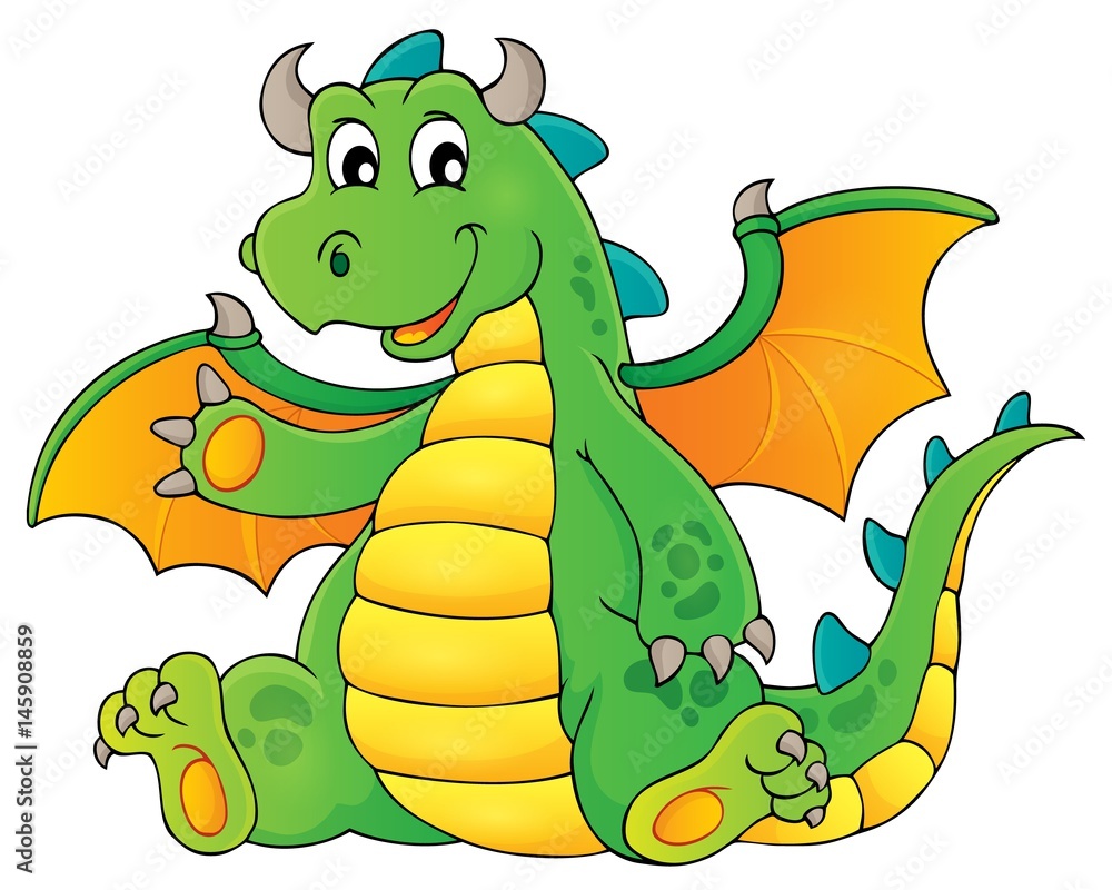 Naklejka premium Happy dragon topic image 1