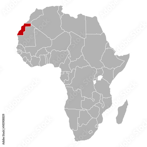 Westsahara auf Afrika Karte