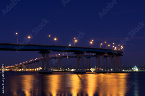  Coronago bridge at night, San Diego, California