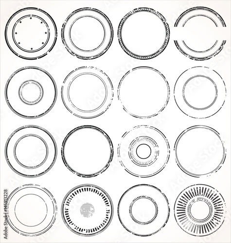 Empty grunge rubber stamp collection