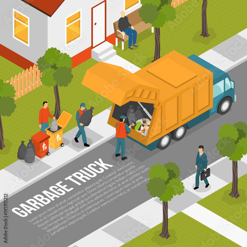 Isometric Garbage Recycling Composition