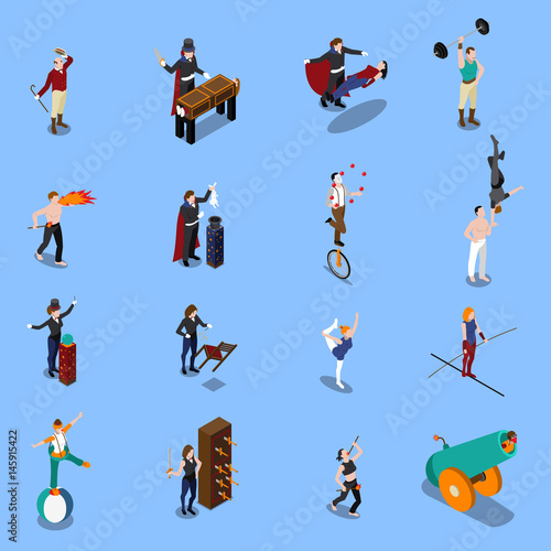 Magic Show People Isometric Set
