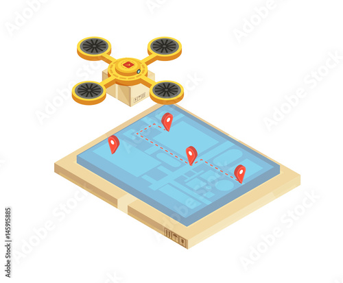 Goods Delivery Tracking Isometric Illustration