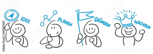 Stick Figure Series Blue / Firmengründung
