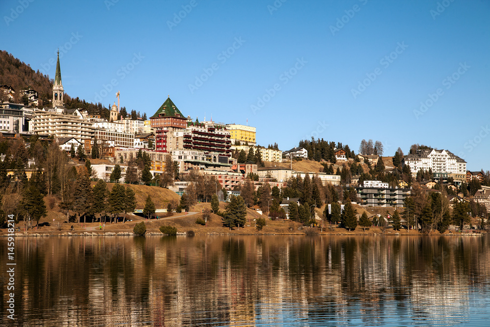 Amazing mountain scenery from St. Moritz, Switzerland