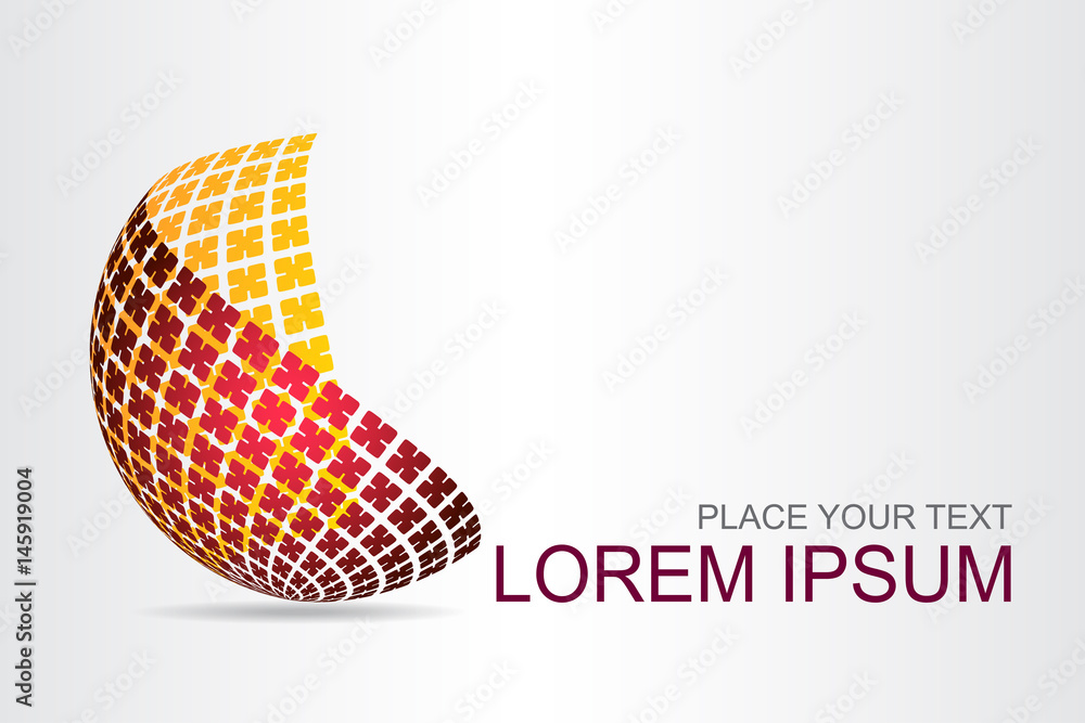Logo stylized spherical surface with abstract shapes Logo stylized spherical surface with abstract shapes