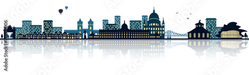 Potsdam Brandenburg Deutschland Skyline Panorama Silhouette