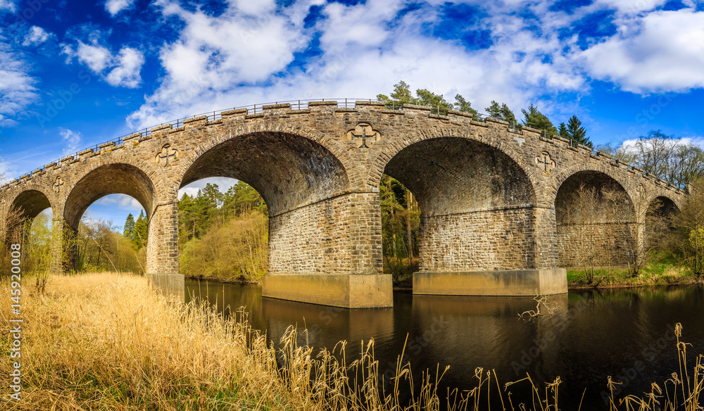 Fototapeta premium Panoramic view of Kielder Viaduct, County of Northumberland, England