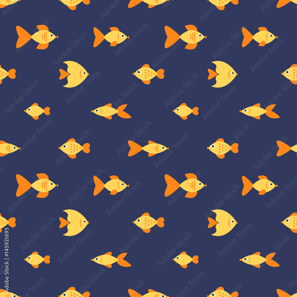 seamless pattern with golden fishes seamless pattern with golden fishes