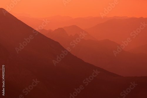 Colorful mountain landscapes.Sunset