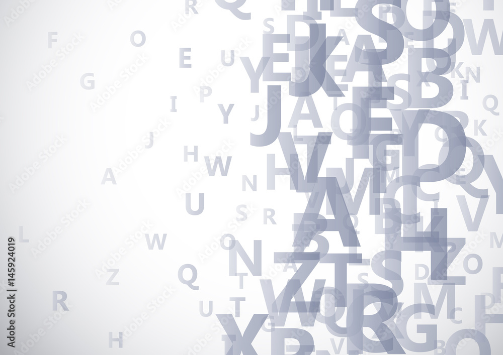 Vector abstract alphabet background with flying letters Vector abstract alphabet background with flying letters