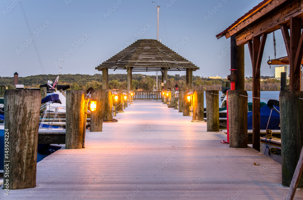 Deserted Pier on the Potomac River at Dusk. Alexandria, VA.