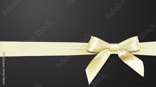 Greeting card with realistic beige bow
