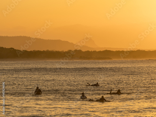 Noosa sunset surfers