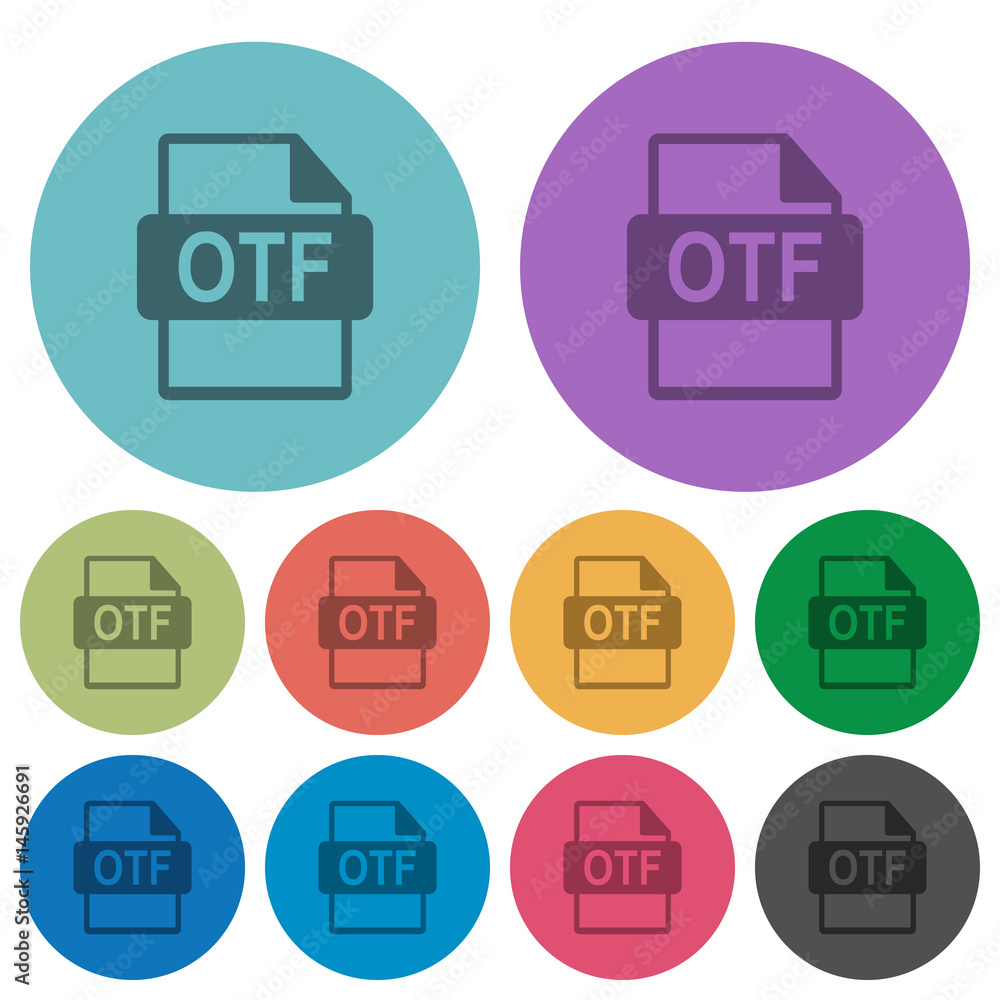 OTF file format color darker flat icons