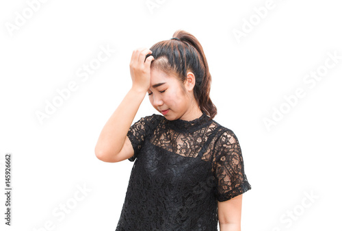 Asia woman having headche