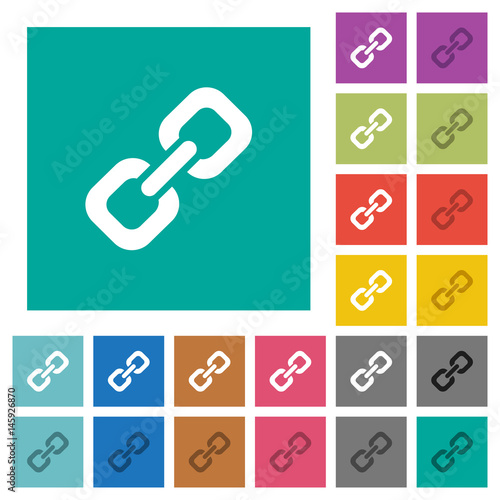Link square flat multi colored icons