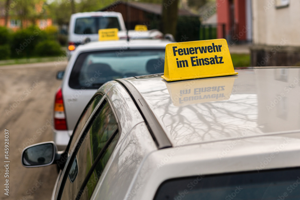 Feuerwehr Schild Set Mit Saugnapf - 2-teilig 5x20cm & 10x20cm Acryl