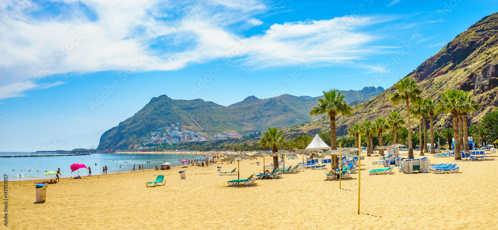 Naklejka premium Tenerife, Canary Islands, Spain-Las Teresitas beach near San Andres