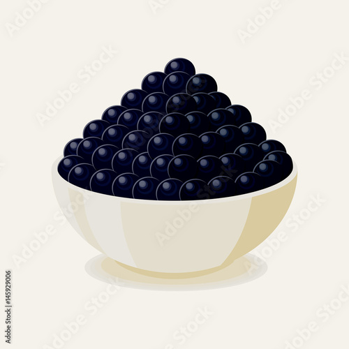 Black thorn sturgeon caviar on white plate