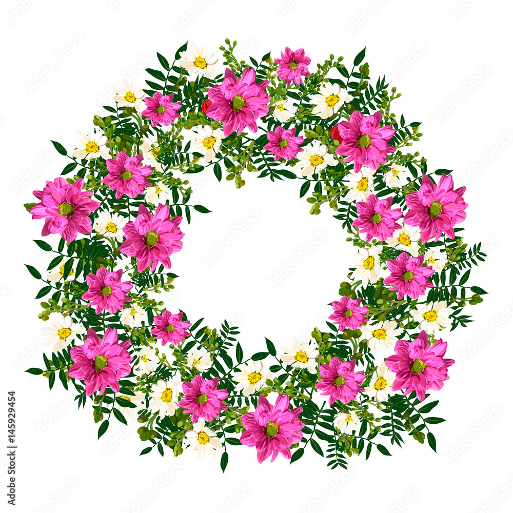 hand drawn summer elegant and romantic graphic flower wreath hand drawn summer elegant and romantic graphic flower wreath