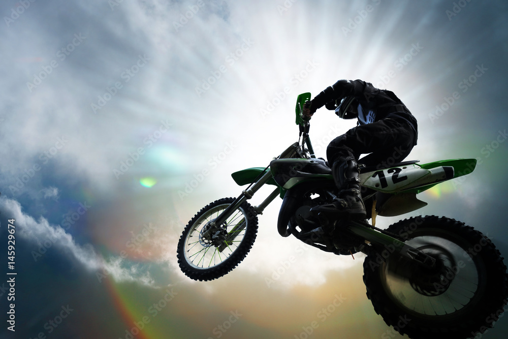 motocross moto saut sport mécanique extrême cyclindrée Stock Photo | Adobe  Stock