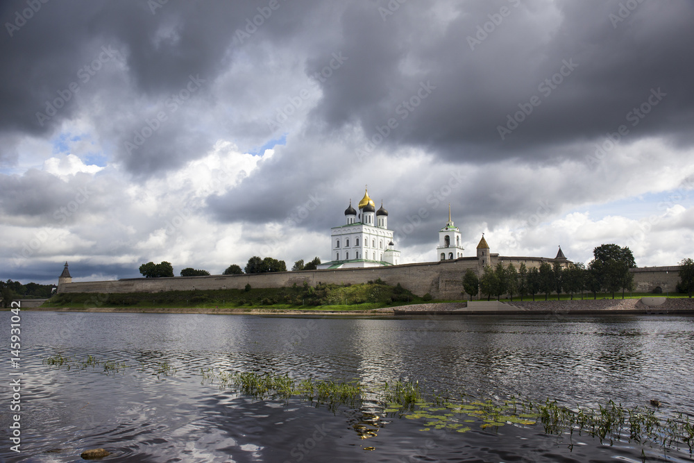 View of the Trinity Cathedral in the Pskov Kremlin