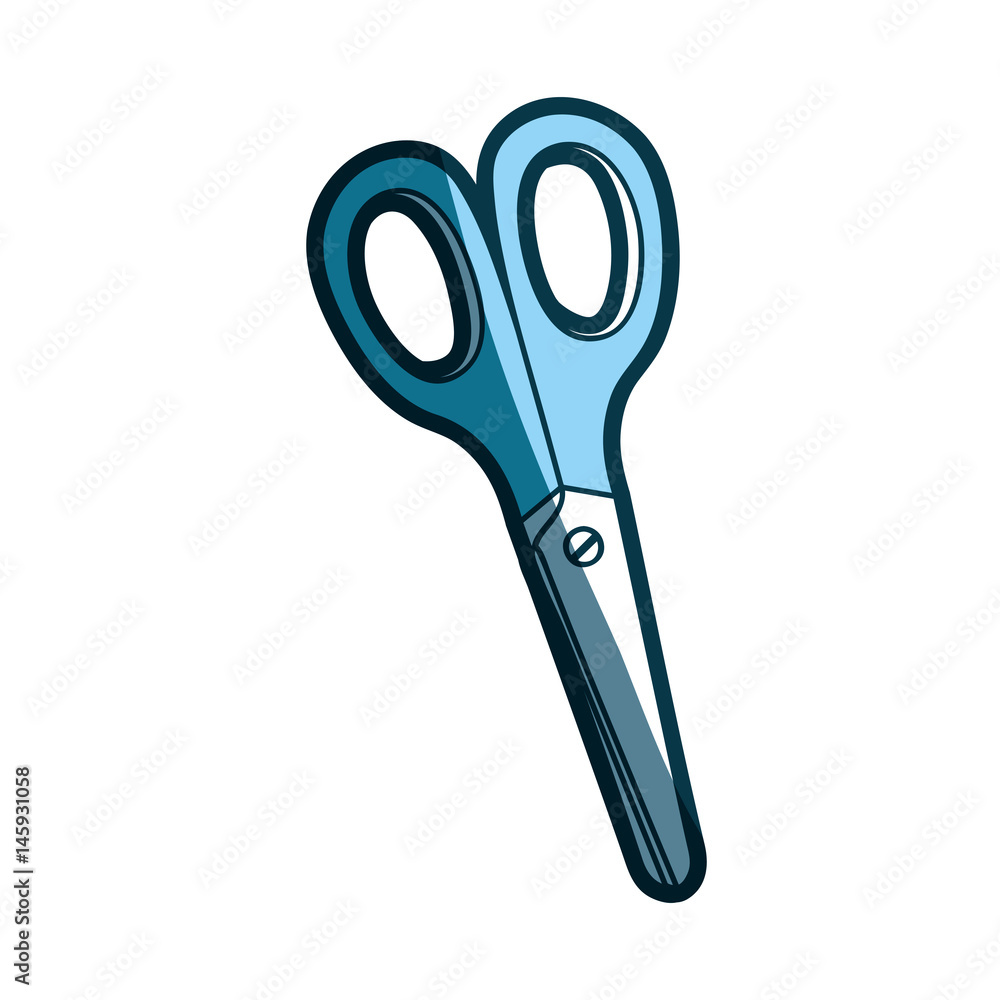 blue silhouette of school scissors vector illustration blue silhouette of school scissors vector illustration