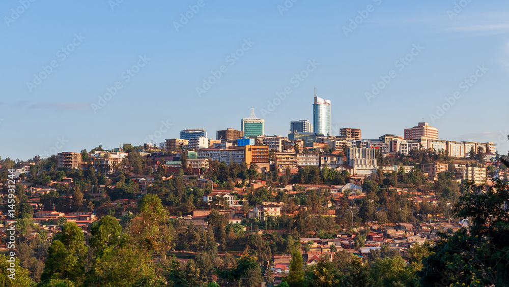 City bussiness district landscape of Kigali, Rwanda, 2016