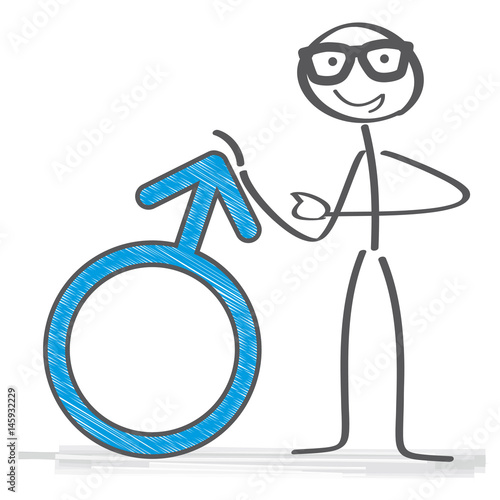 Figur mit Männersymbol - Vektor Illustration