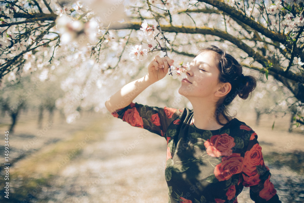 girl in the spring garden girl in the spring garden