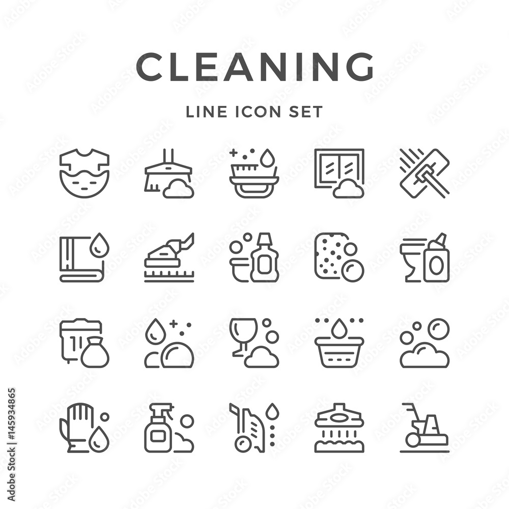 Set line icons of cleaning Set line icons of cleaning
