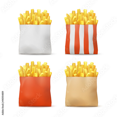 Vector Set of Potatoes French Fries