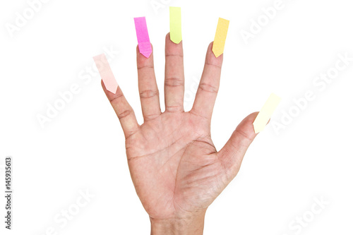 Hand with paper note