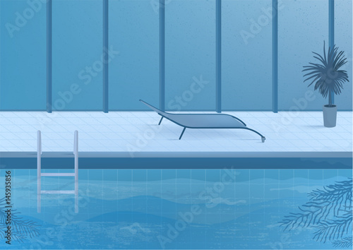 Public swimming pool inside interior