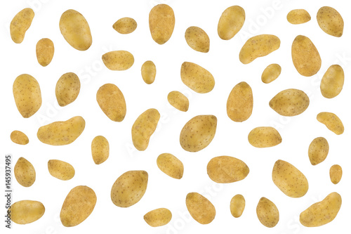 Potatoes pattern isolated on white background