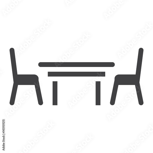 Dining table solid icon, Furniture and interior