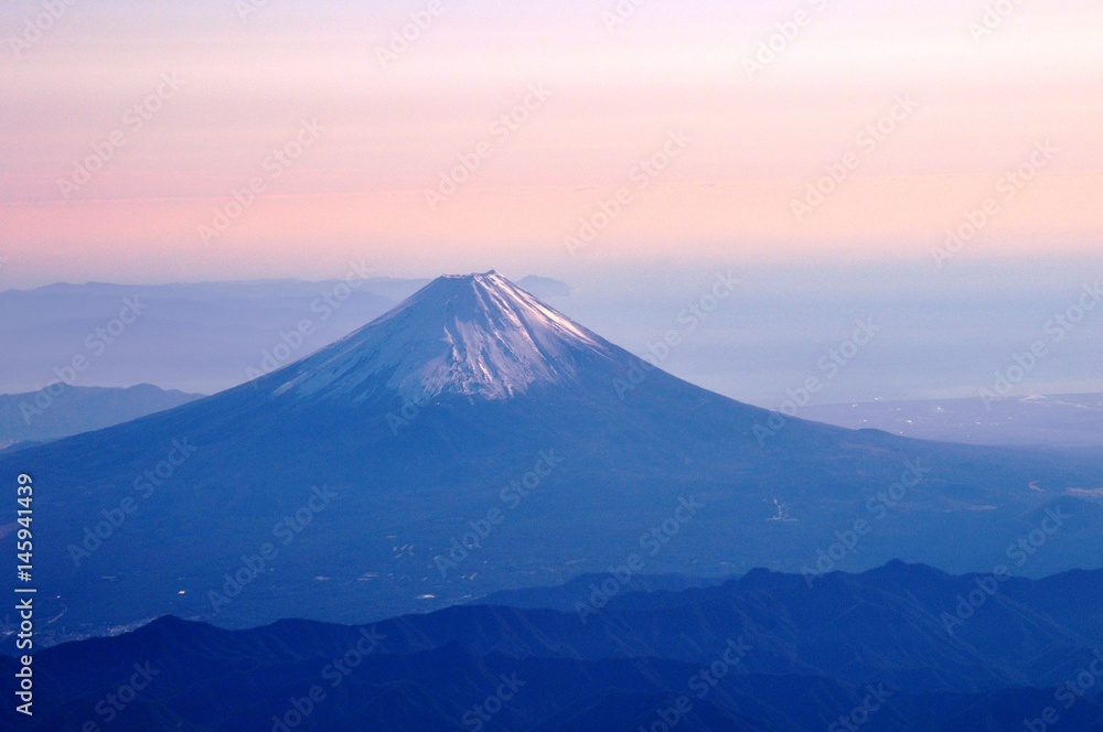 富士山上空から