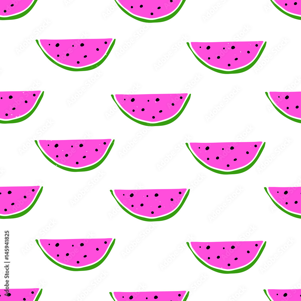 Watermelon hand drawn seamless pattern. Watermelon hand drawn seamless pattern.
