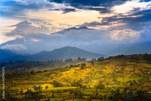 View to  Rwenzori Mountains around Fort Portal - Uganda photo