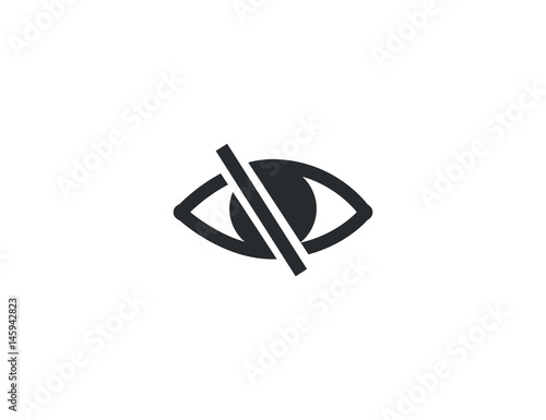 Flat vector hidden vision eye web icon