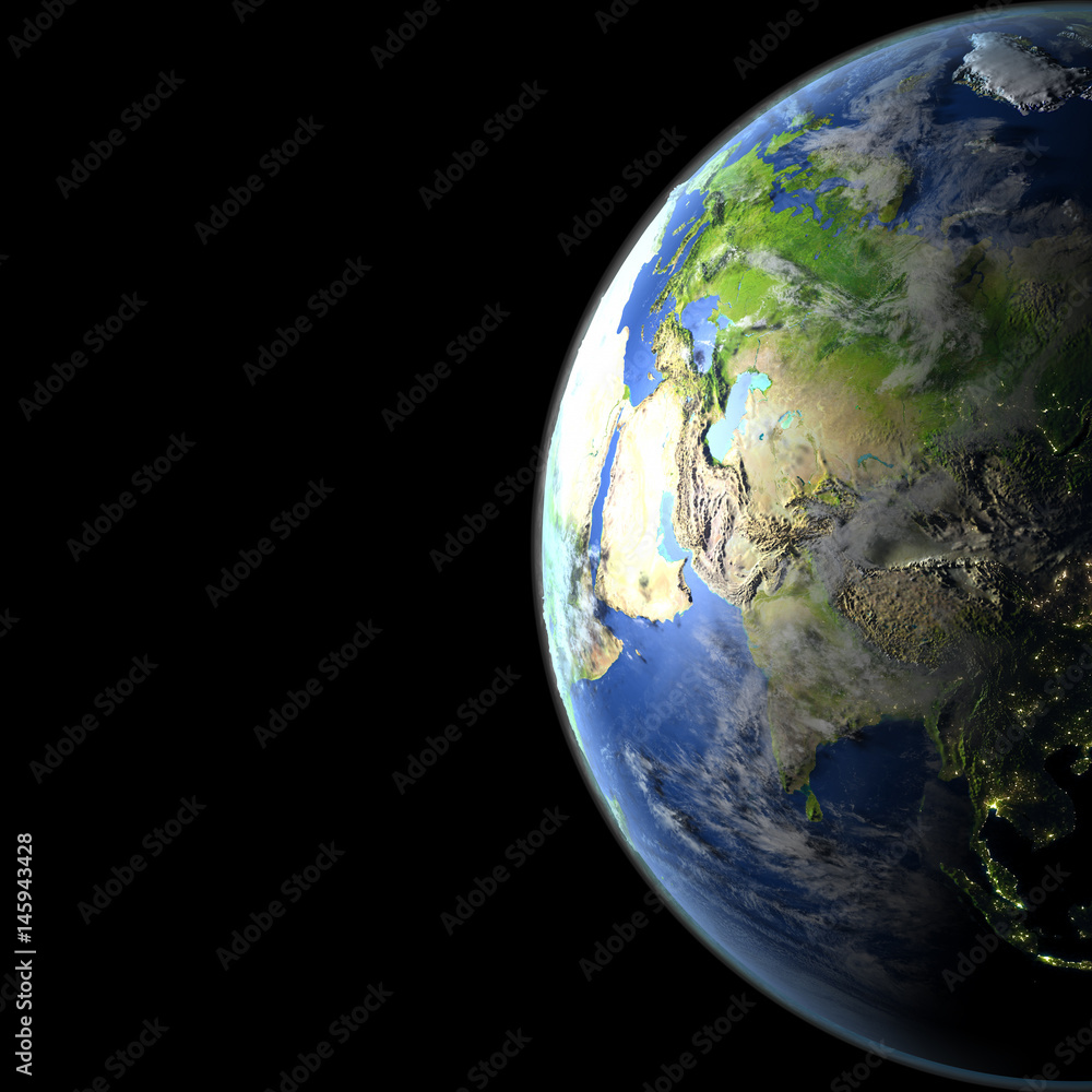 Fototapeta premium Central Asia from orbit