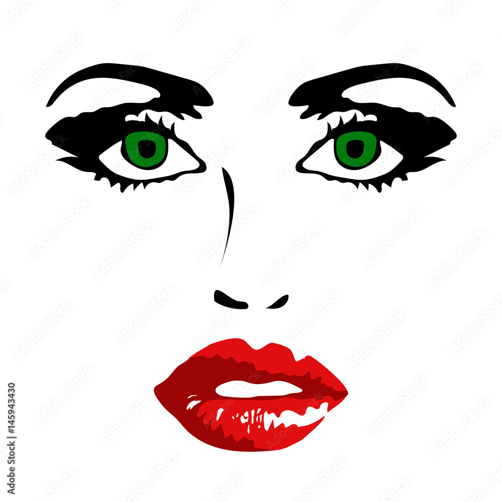 Female face on white background vector illustration Female face on white background vector illustration